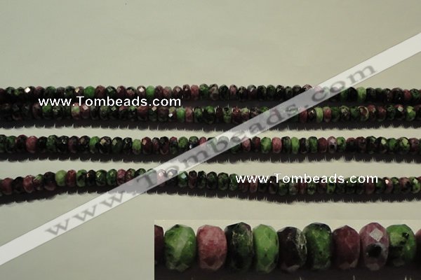 CRZ365 15.5 inches 6*9mm faceted rondelle natural ruby zoisite beads