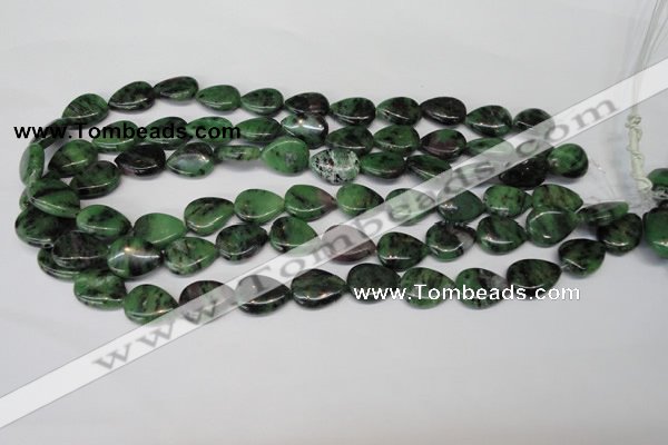 CRZ40 15.5 inches 13*18mm flat teardrop ruby zoisite gemstone beads