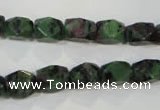 CRZ465 15.5 inches 7*10mm faceted nuggets ruby zoisite gemstone beads