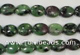 CRZ479 15.5 inches 8*10mm oval ruby zoisite gemstone beads