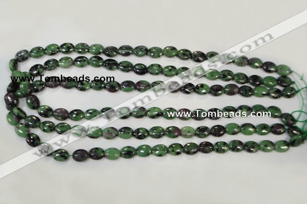 CRZ479 15.5 inches 8*10mm oval ruby zoisite gemstone beads