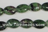 CRZ480 15.5 inches 10*14mm oval ruby zoisite gemstone beads