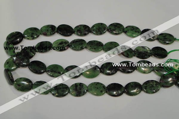 CRZ483 15.5 inches 15*20mm oval ruby zoisite gemstone beads