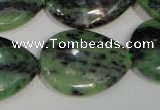 CRZ490 15.5 inches 22*30mm flat teardrop ruby zoisite gemstone beads