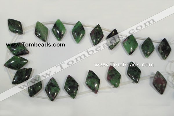 CRZ499 Top-drilled 14*24mm diamond ruby zoisite gemstone beads