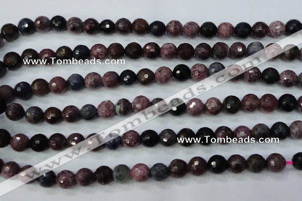 CRZ512 15.5 inches 8mm faceted round natural ruby sapphire beads