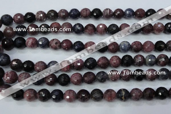 CRZ513 15.5 inches 10mm faceted round natural ruby sapphire beads