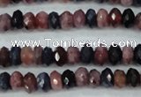 CRZ521 15.5 inches 3*4mm faceted rondelle natural ruby sapphire beads