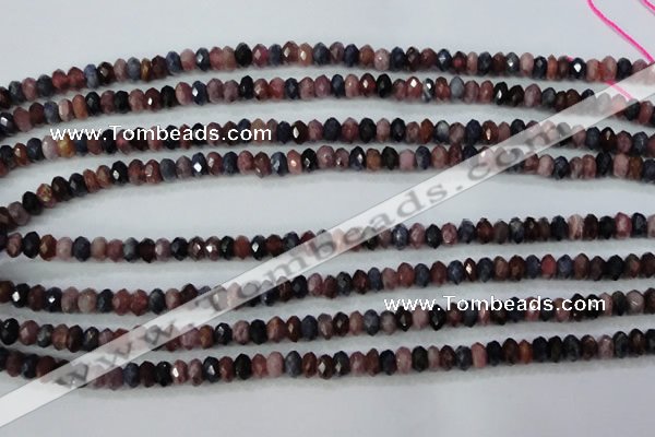 CRZ521 15.5 inches 3*4mm faceted rondelle natural ruby sapphire beads