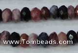 CRZ522 15.5 inches 4*6mm faceted rondelle natural ruby sapphire beads