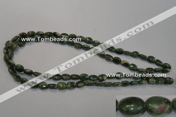 CRZ611 15.5 inches 8*10mm oval New ruby zoisite gemstone beads