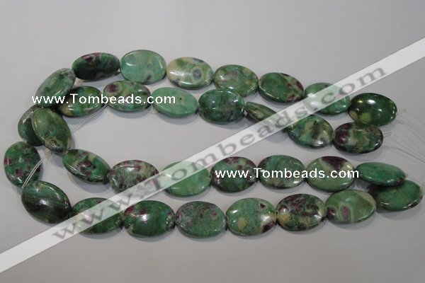 CRZ617 15.5 inches 18*25mm oval New ruby zoisite gemstone beads