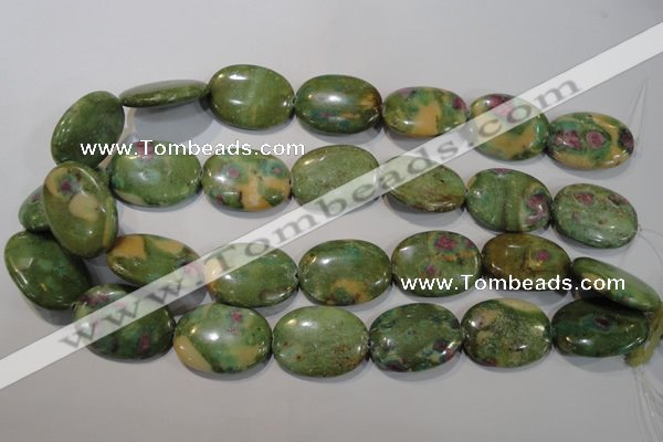 CRZ618 15.5 inches 22*30mm oval New ruby zoisite gemstone beads