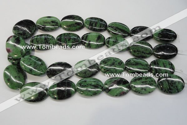 CRZ63 15.5 inches 22*30mm oval ruby zoisite gemstone beads