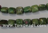 CRZ630 15.5 inches 8*8mm square New ruby zoisite gemstone beads