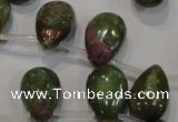 CRZ650 Top-drilled 12*18mm flat teardrop New ruby zoisite gemstone beads