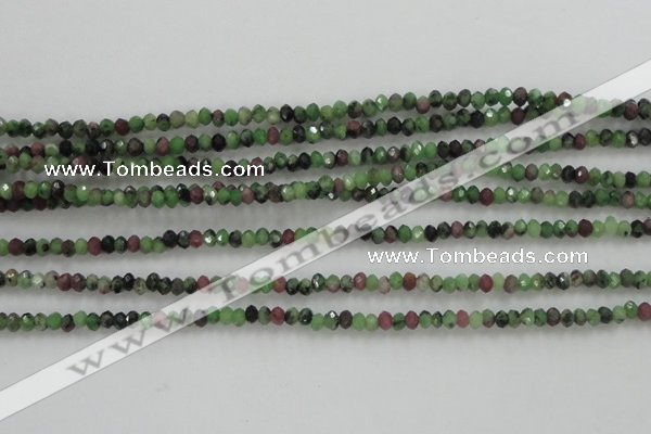 CRZ700 15 inches 2*3mm faceted rondelle ruby zoisite gemstone beads