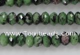 CRZ702 15 inches 5*8mm faceted rondelle ruby zoisite gemstone beads