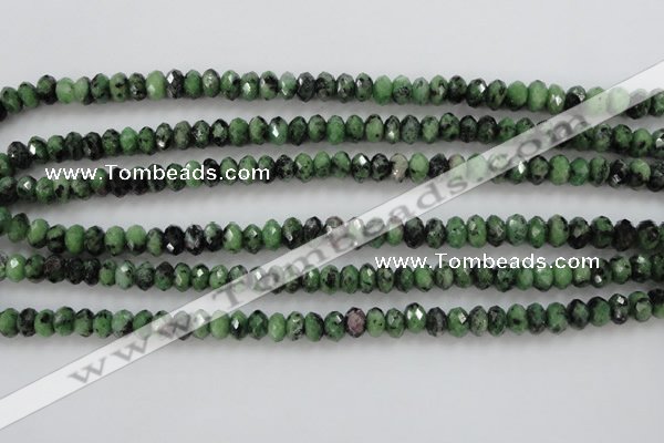 CRZ702 15 inches 5*8mm faceted rondelle ruby zoisite gemstone beads