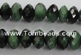 CRZ703 15 inches 6*10mm faceted rondelle ruby zoisite gemstone beads