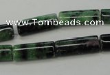 CRZ71 15.5 inches 8*20mm flat tube ruby zoisite gemstone beads