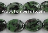 CRZ710 15 inches 15*20mm faceted oval ruby zoisite gemstone beads