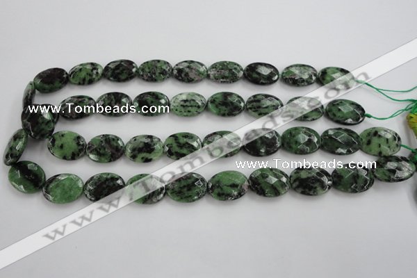 CRZ710 15 inches 15*20mm faceted oval ruby zoisite gemstone beads