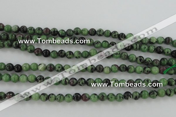 CRZ721 15.5 inches 6mm round ruby zoisite gemstone beads