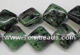 CRZ73 15.5 inches 14*14mm diamond ruby zoisite gemstone beads