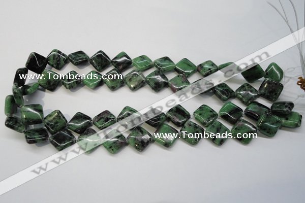 CRZ73 15.5 inches 14*14mm diamond ruby zoisite gemstone beads