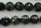 CRZ742 15.5 inches 13mm faceted round ruby zoisite gemstone beads