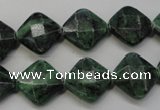 CRZ75 15.5 inches 14*14mm faceted diamond ruby zoisite gemstone beads