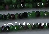 CRZ751 15.5 inches 2.5*4mm faceted rondelle ruby zoisite beads