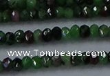 CRZ751 15.5 inches 2.5*4mm faceted rondelle ruby zoisite beads