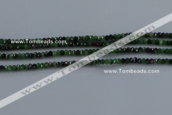 CRZ751 15.5 inches 2.5*4mm faceted rondelle ruby zoisite beads