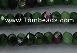 CRZ752 15.5 inches 3*5mm faceted rondelle ruby zoisite beads