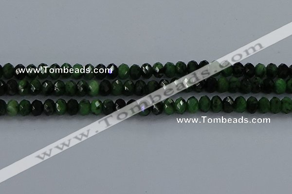 CRZ754 15.5 inches 5*8mm faceted rondelle ruby zoisite beads