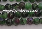 CRZ761 15.5 inches 6mm faceted nuggets ruby zoisite gemstone beads