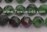 CRZ763 15.5 inches 10mm faceted nuggets ruby zoisite gemstone beads