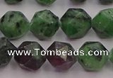 CRZ764 15.5 inches 12mm faceted nuggets ruby zoisite gemstone beads