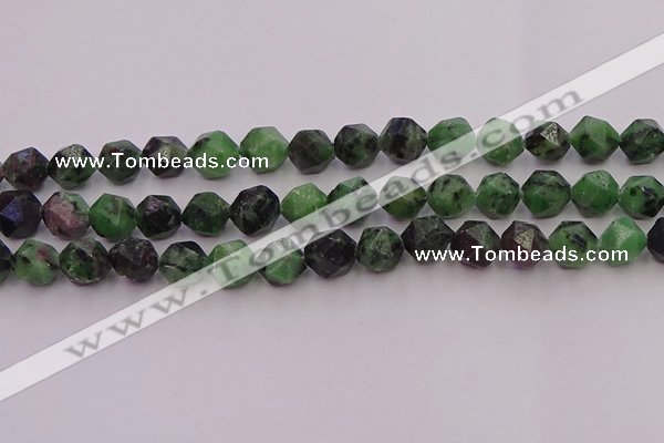 CRZ764 15.5 inches 12mm faceted nuggets ruby zoisite gemstone beads