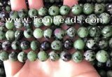 CRZ783 15.5 inches 10mm faceted round ruby zoisite beads wholesale