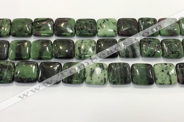 CRZ792 15.5 inches 20*20mm square ruby zoisite gemstone beads