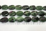 CRZ796 15.5 inches 18*25mm twisted oval ruby zoisite gemstone beads