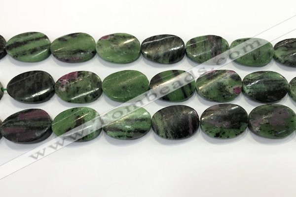 CRZ796 15.5 inches 18*25mm twisted oval ruby zoisite gemstone beads