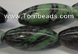 CRZ80 15.5 inches 15*35mm rice ruby zoisite gemstone beads