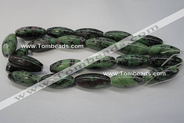 CRZ80 15.5 inches 15*35mm rice ruby zoisite gemstone beads