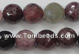 CRZ808 15.5 inches 12mm faceted round natural ruby sapphire beads