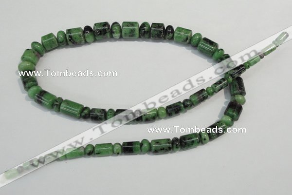 CRZ83 2*4mm – 6*10mm rondelle & 4*6mm – 10*11mm tube ruby zoisite beads