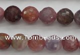 CRZ851 15.5 inches 7mm faceted round natural ruby gemstone beads